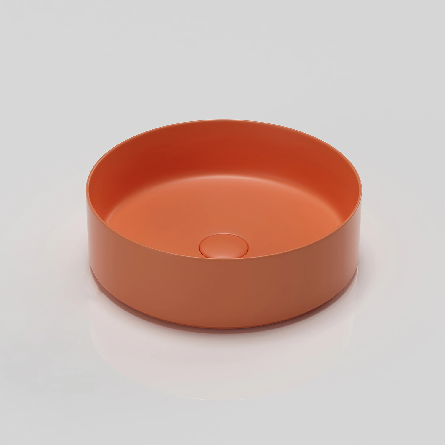 14 inches matte hermes orange porcelain round vessel sink for bathroom 36cm ceramic colorful countertop washbasin